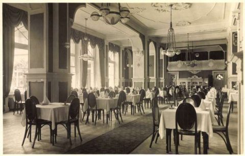 Képeslap_Étterem_1930-as évek (Forrás: Országos Széchenyi Könyvtár)